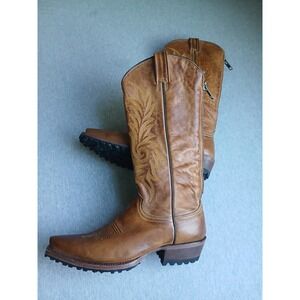 Stetson Boots Men's 7.5 Leather Snip Toe Western Cowboy Work Ranch Brown